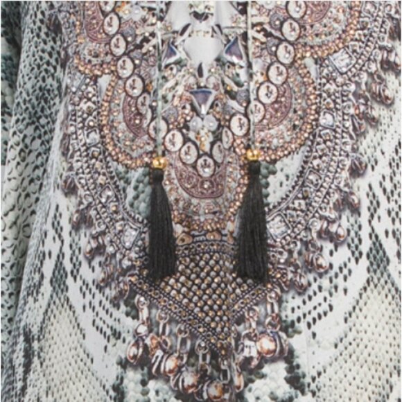 NWT La Moda Maxi Dress Swim Cover Up Dress Snakeskin print with Embellishments - Picture 6 of 8